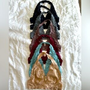 Seven (7) Free People Lace Halter Bralettes for sale!